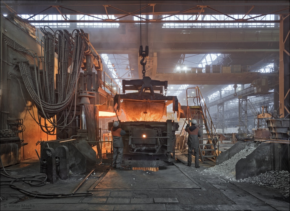 SCB Foundry, charging the electric arc furnace